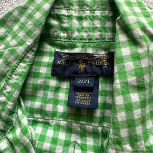 Ralph Lauren Polo 2T Toddler Boys Plaid Botton Up Short Sleeve Shirt